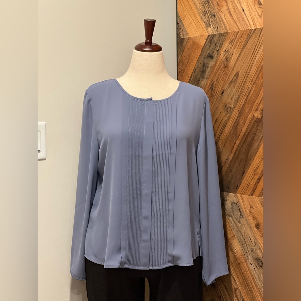 Banana Republic Pleated Blue Blouse LP
